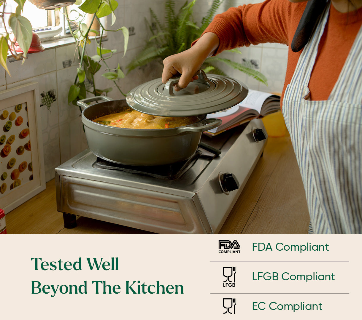 Cast Iron Trio with Storage - Sage