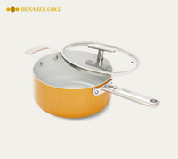 Saucepan with glass lid 20cm - Benares Gold