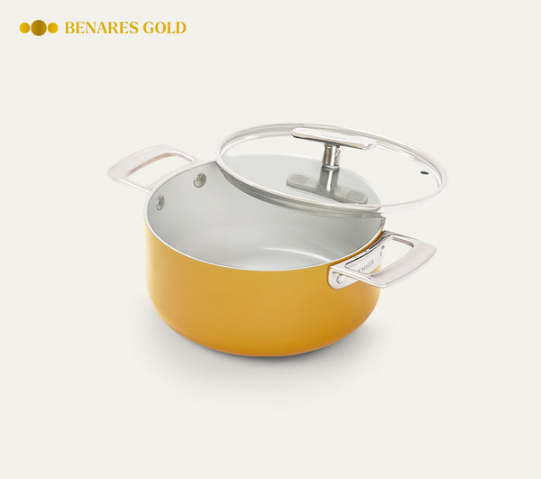 Mini Dutch Oven 20cm with glass lid - Benares Gold