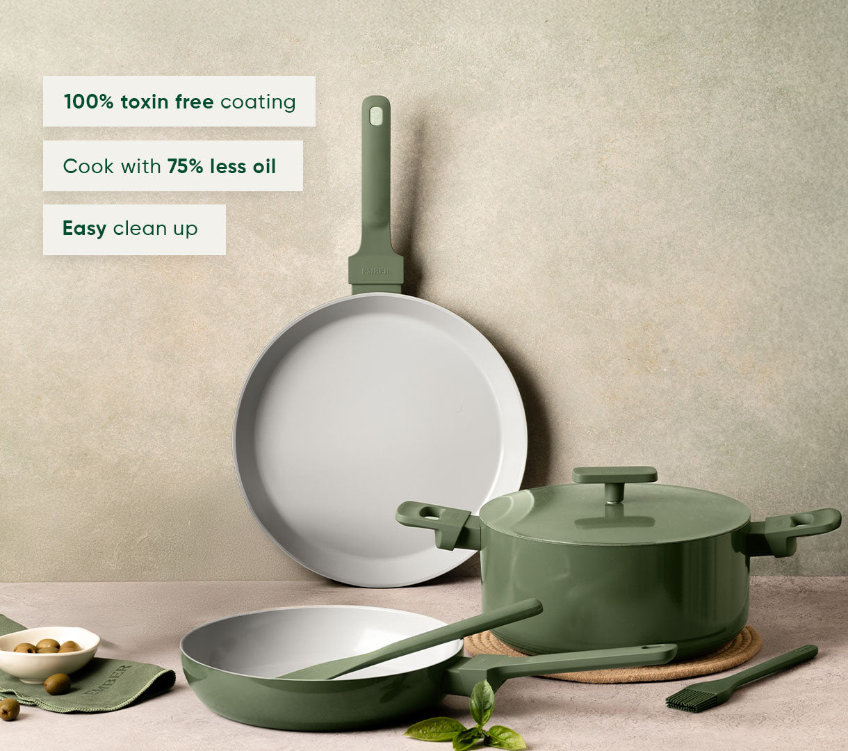 Complete Cookware Set (4-Piece) -Coorg Green