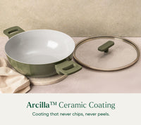 Kadai 24cm with glass lid - Coorg Green