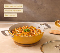 Kadai 24cm with glass lid - Benares Gold