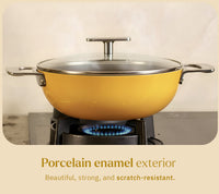 Kadai 24cm with glass lid - Benares Gold