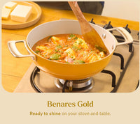 Kadai 24cm with glass lid - Benares Gold