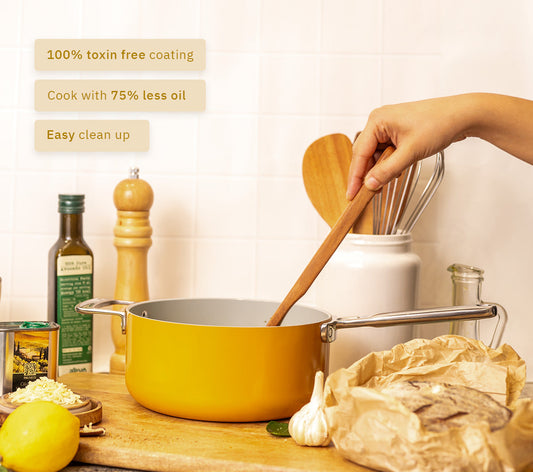 Saucepan with glass lid 20cm - Benares Gold