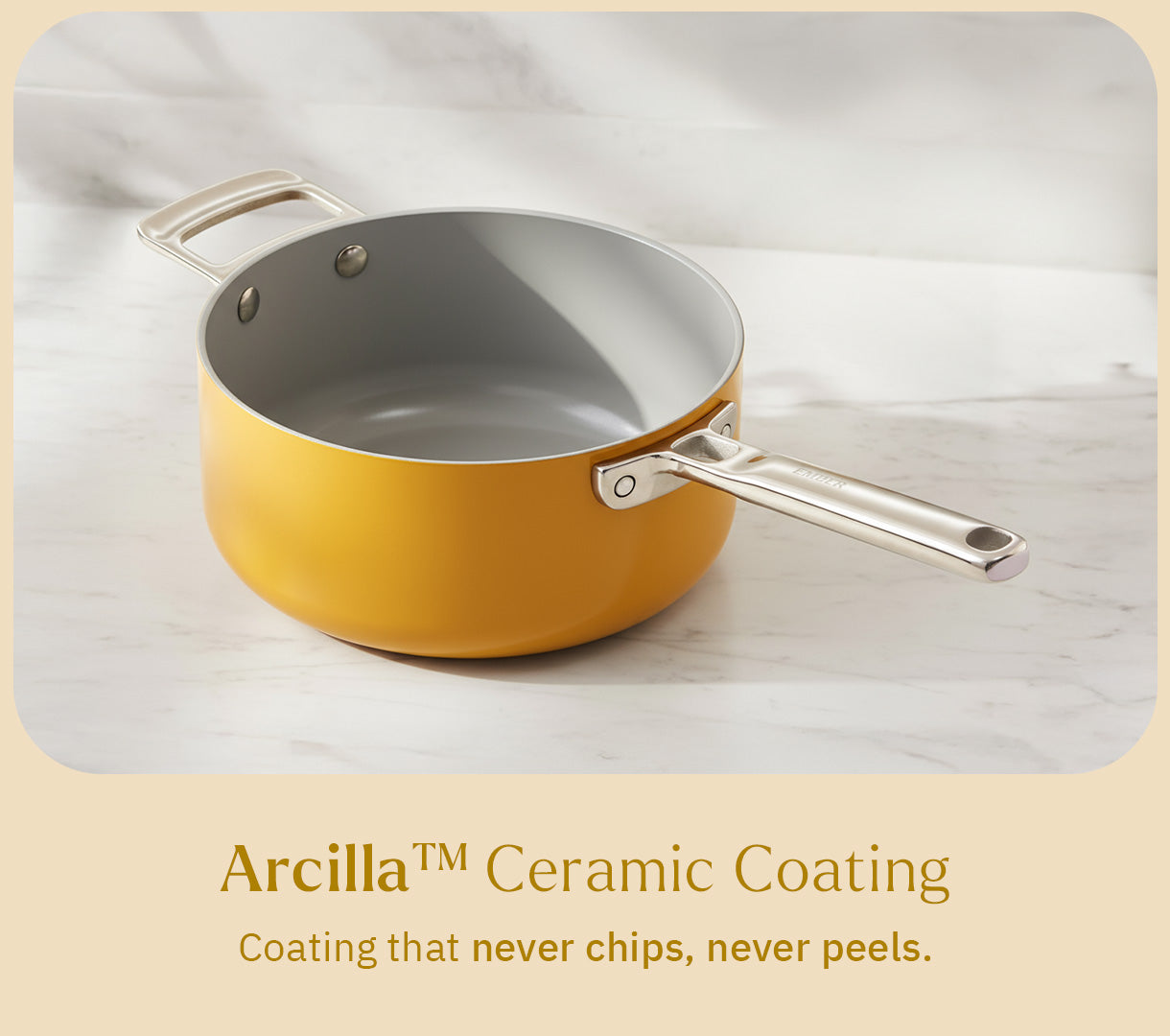 Saucepan with glass lid 20cm - Benares Gold