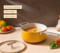 Saucepan with glass lid 20cm - Benares Gold