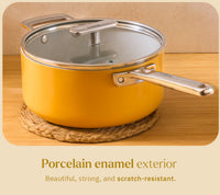Saucepan with glass lid 20cm - Benares Gold