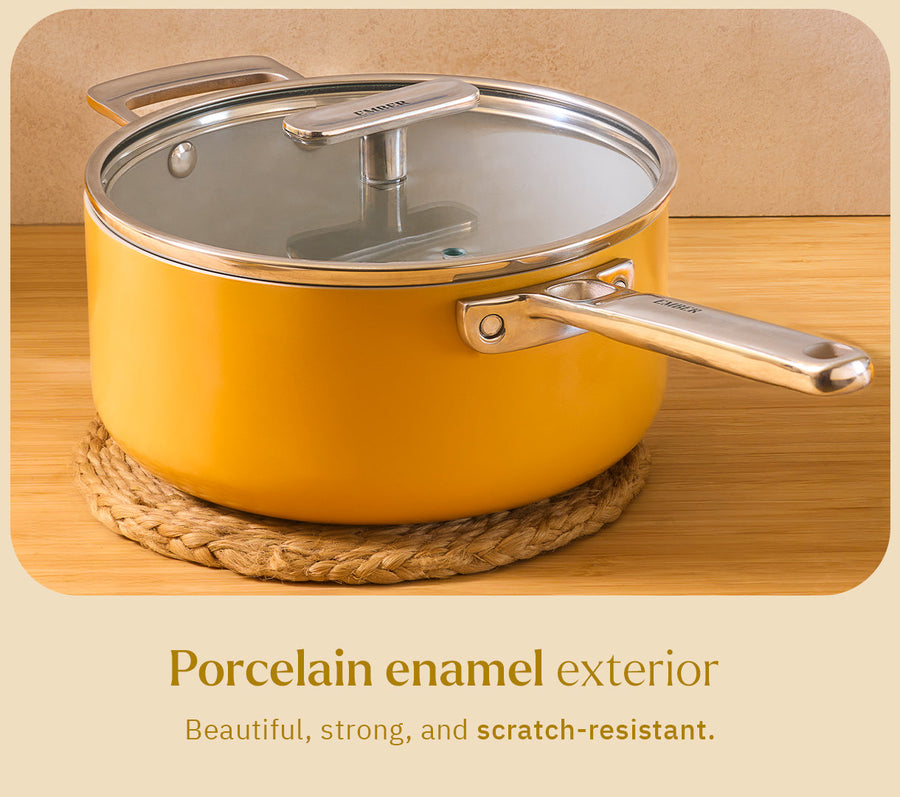 Saucepan with glass lid 20cm - Benares Gold