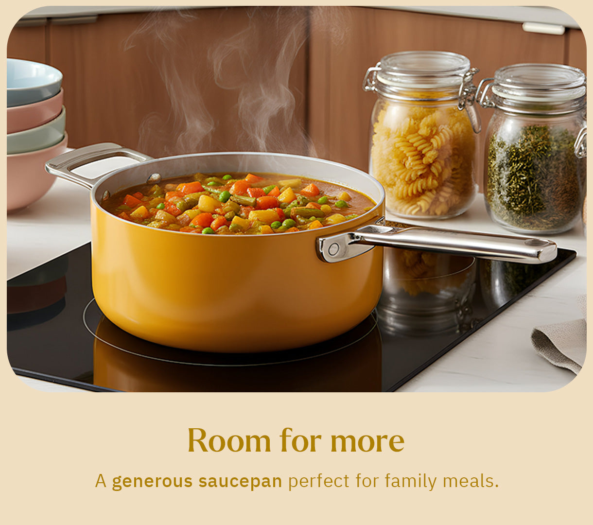 Saucepan with glass lid 20cm - Benares Gold