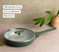 Frypan 24cm with glass lid (2.0) - Coorg Green