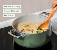 Complete Cookware Set (4-Piece) with glass lid - Coorg Green