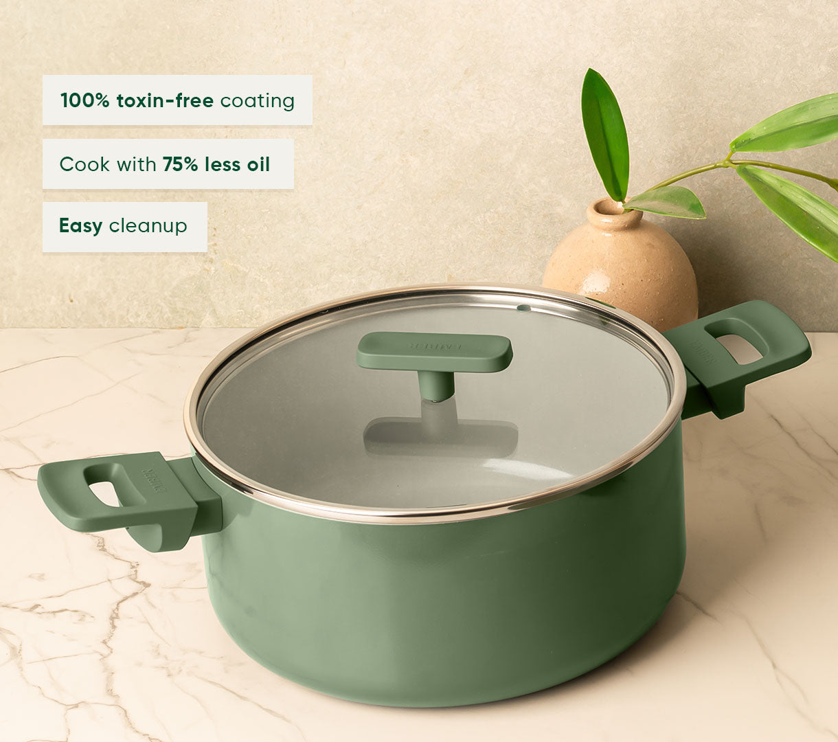Dutch Oven 24cm with glass lid - Coorg Green