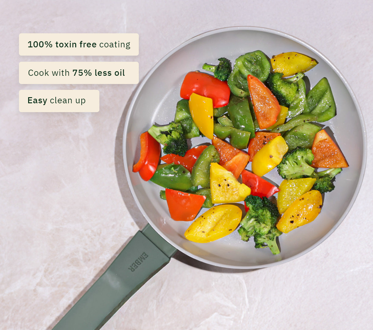 Frypan 24cm with glass lid (2.0) - Coorg Green