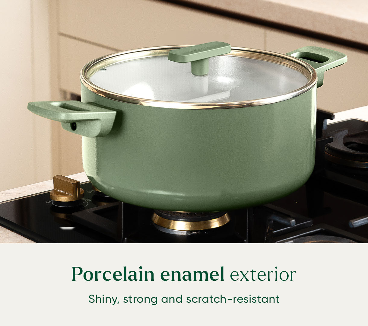 Dutch Oven 24cm with glass lid - Coorg Green