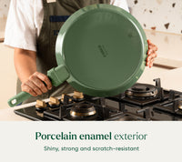 Complete Cookware Set (4-Piece) with glass lid - Coorg Green