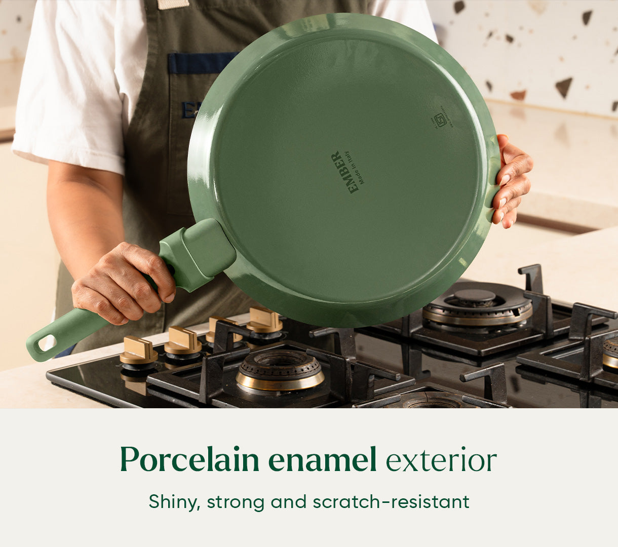 Complete Cookware Set (4-Piece) with glass lid - Coorg Green