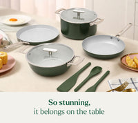Complete Cookware Set (4-Piece) with glass lid - Coorg Green