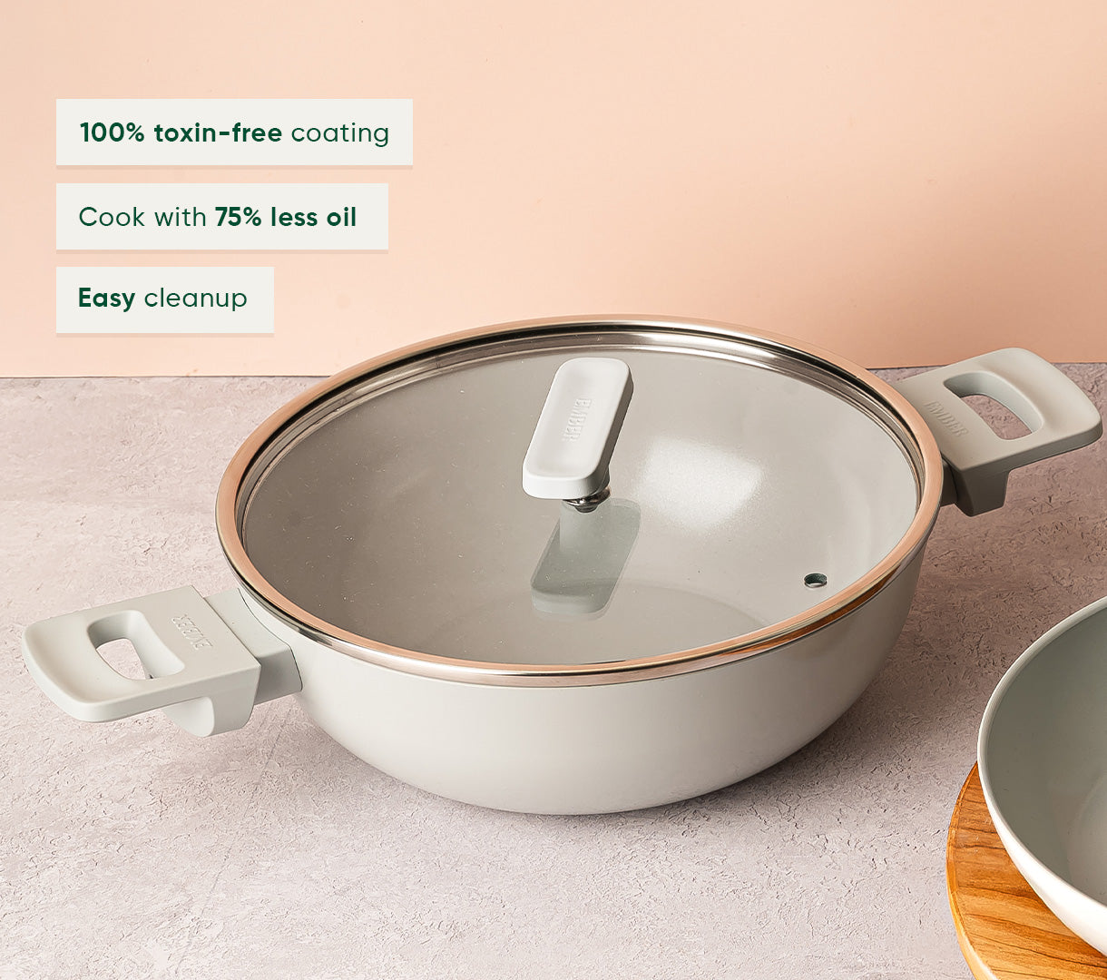 Kadai 24cm with glass lid - Himalayan Mist