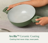 Complete Cookware Set (4-Piece) with glass lid - Coorg Green