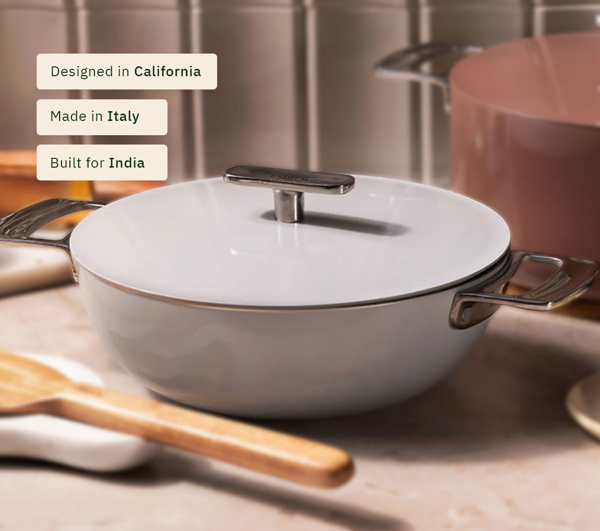 Ember Mini Frypan with glass lid + Kadai Duo - Himalayan Mist