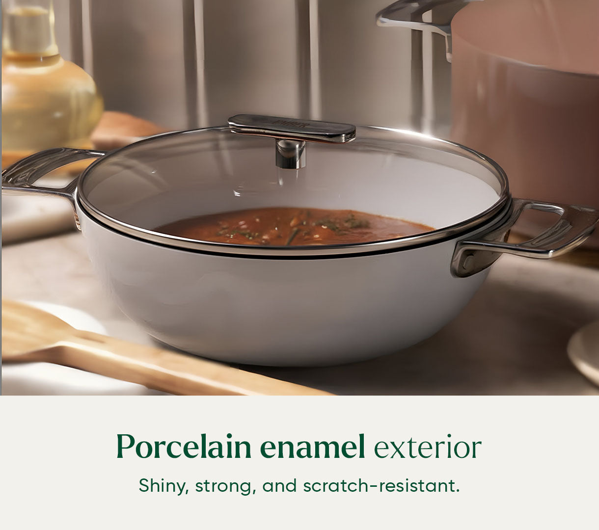 Complete Cookware Set with storage (4-Piece) with glass lid - Himalayan Mist