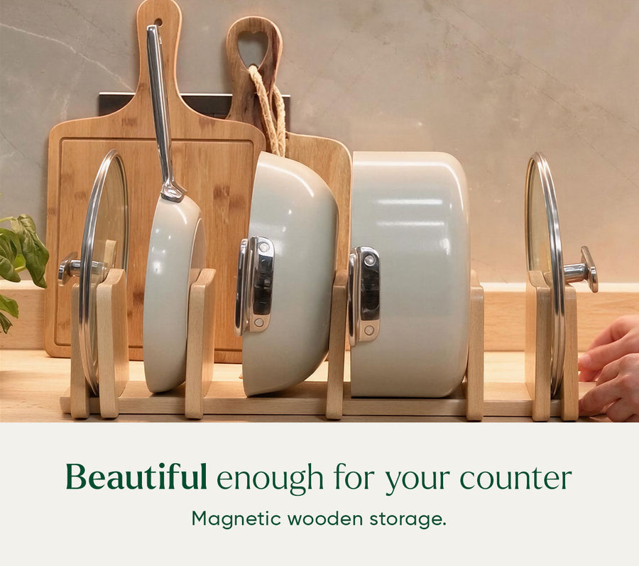 Complete Cookware Set with storage (4-Piece) with glass lid - Himalayan Mist