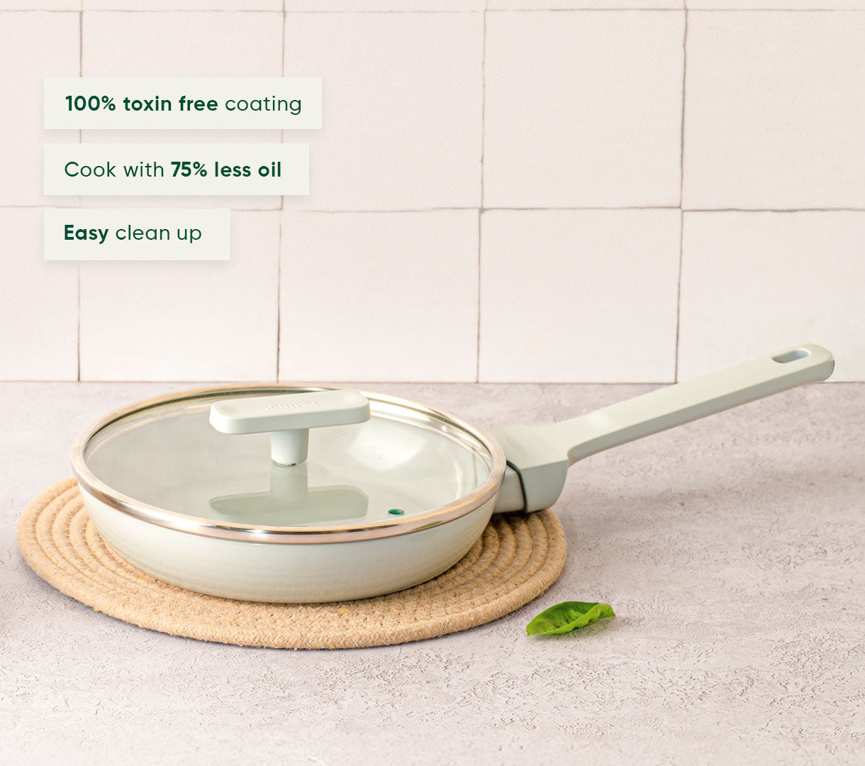 Mini Frypan with Glass Lid 20cm - Himalayan Mist