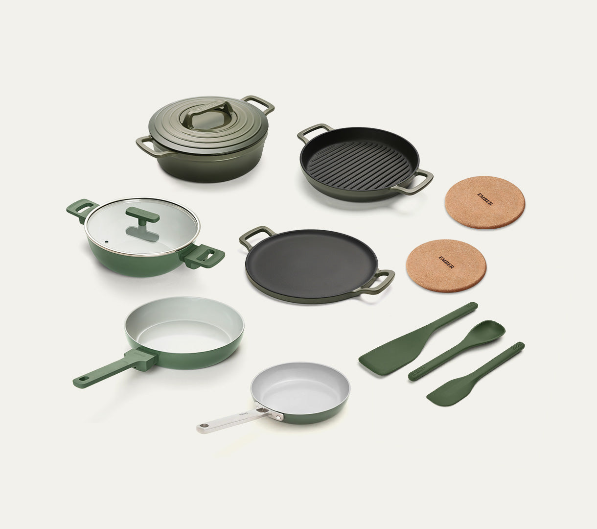 Set of 15 - Coorg Green + Sage 
