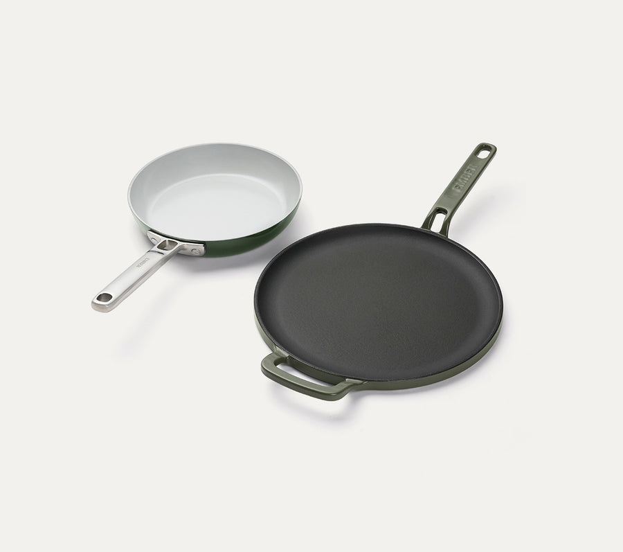 Ember Set of 3 - Ceramic Egg Pan + Ti-Enamel Tawa + Set of 5 tools