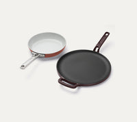 Ember Set of 3 - Ceramic Egg Pan + Ti-Enamel Tawa + Set of 5 tools