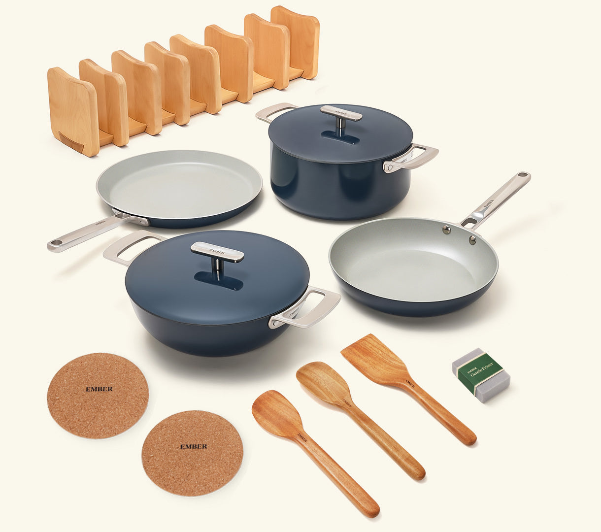 Buy Cookware Set with Storage - Frypan, Kadai, Tawa, Dutch Oven with ...