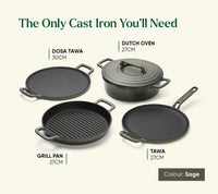 TitaniumClad™  Cast Iron Tawa 30cm - Sage