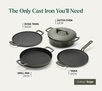 Cast Iron Trio with Storage - Sage