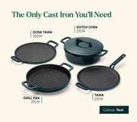 TitaniumClad™  Cast Iron Dutch Oven 27cm - Teal