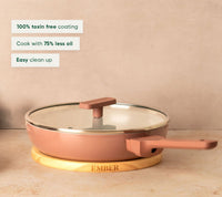 Frypan 24cm with glass lid (2.0) - Jaipur Terracotta