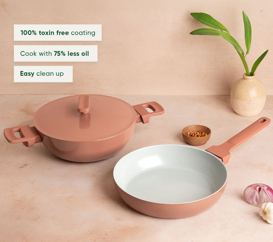 Ember Frypan + Kadai Duo - Jaipur Terracotta