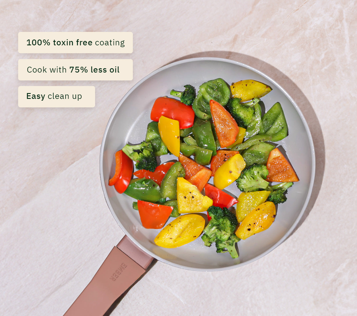 Frypan 24cm with glass lid (2.0) - Jaipur Terracotta