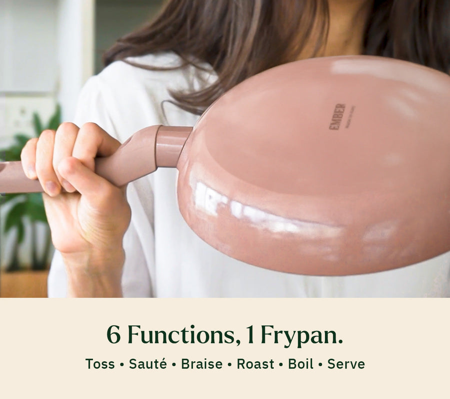 Frypan 24cm with glass lid (2.0) - Jaipur Terracotta