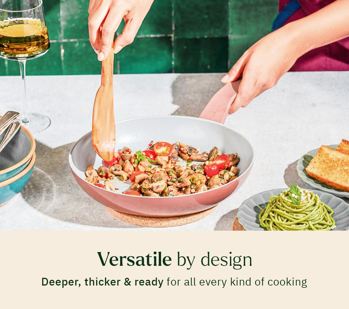 Frypan 24cm with glass lid (2.0) - Jaipur Terracotta