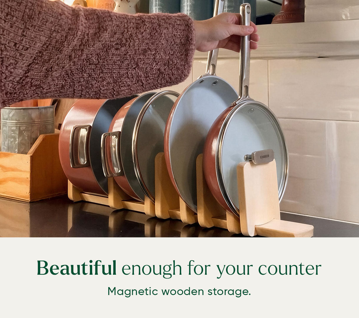 Complete Cookware Set with storage (4-Piece) with glass lid - Jaipur Terracotta
