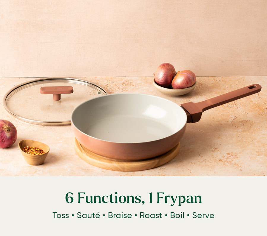 Frypan 24cm with glass lid (2.0) - Jaipur Terracotta