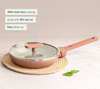 Mini Frypan with Glass Lid 20cm - Jaipur Terracotta