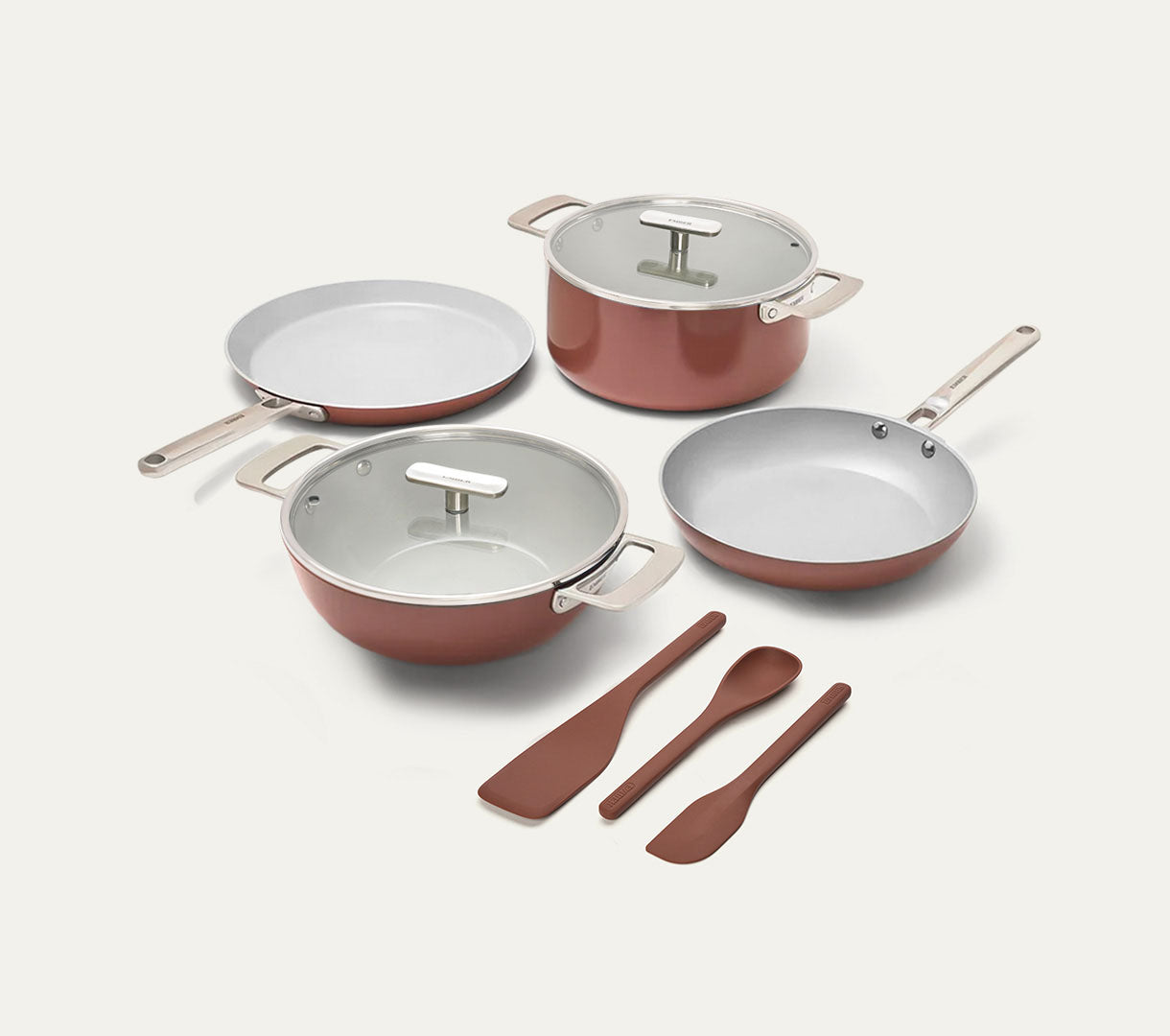 Complete Cookware Set (4-Piece) with glass lid - Jaipur Terracotta