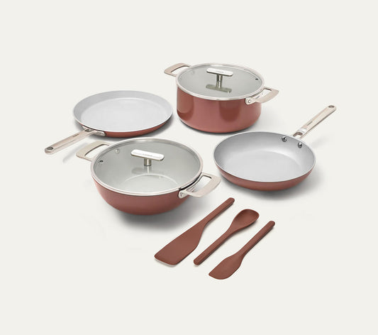 Complete Cookware Set (4-Piece) with glass lid - Jaipur Terracotta