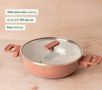 Kadai 24cm with glass lid - Jaipur Terracotta