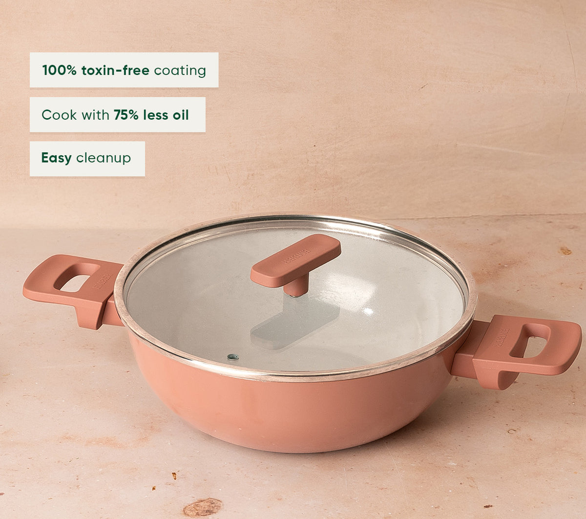 Kadai 24cm with glass lid - Jaipur Terracotta
