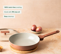 Frypan 24cm with glass lid (2.0) - Jaipur Terracotta