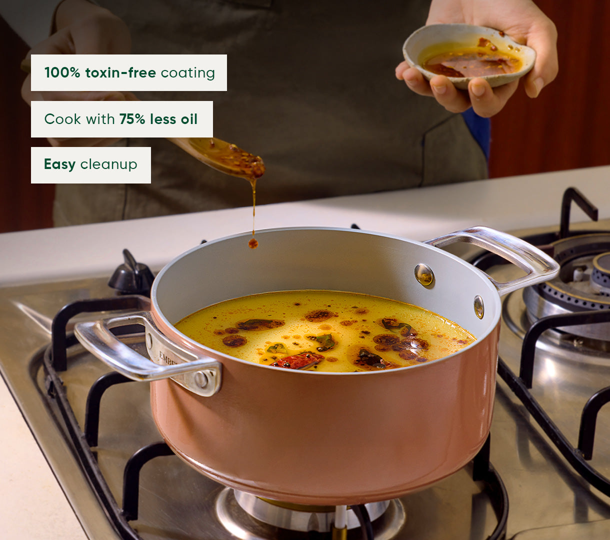 Mini Dutch Oven 20cm with glass lid - Jaipur Terracotta
