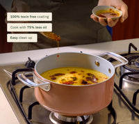 Mini Dutch Oven 20cm with glass lid - Jaipur Terracotta